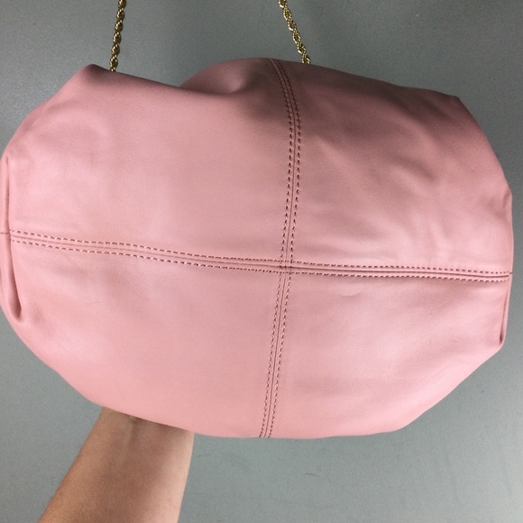 NWOT Loeffler Randall Analeigh Ballet Pink Leather Ruched Clutch - Picture 7 of 12